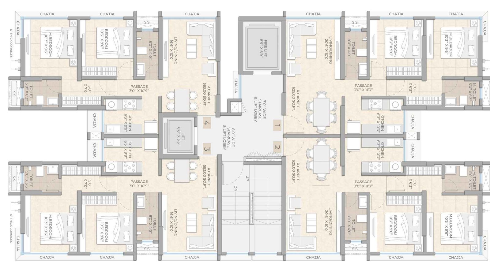 Suraj-Lumina-Typical-Floor-Plan-2-BHK-583-625-Sqft